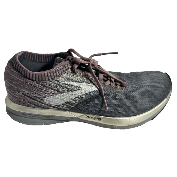 Brooks Ricochet Women’s Size 8.5 B Running Shoes Gray Purple Knit DNA AMP12 - Picture 2 of 9